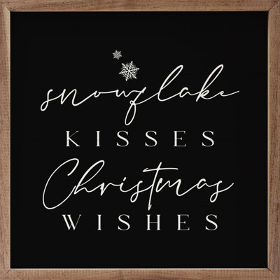 Snowflake Kisses Christmas Wishes - noir