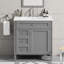 Meuble-lavabo 30 po avec plateau basculant - 2 tiroirs + organisateur de porte et tablette réglable, glissières à fermeture en douceur. Base à pieds romains, évier en céramique 6,7 po, plateforme de robinet 4 po-177717746