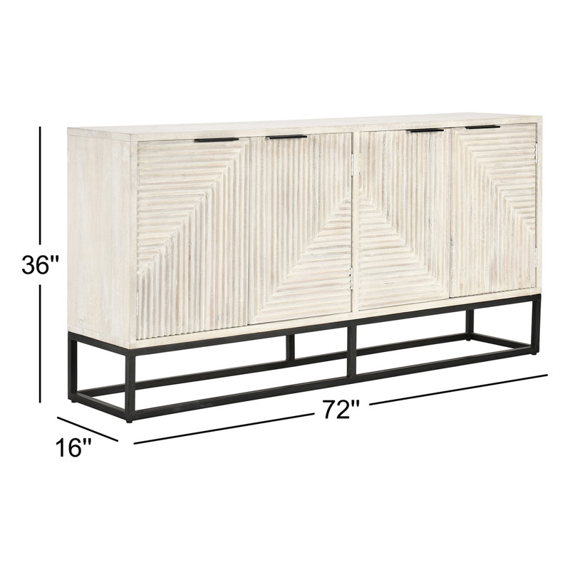 Flint 4Dr Sideboard White Wash