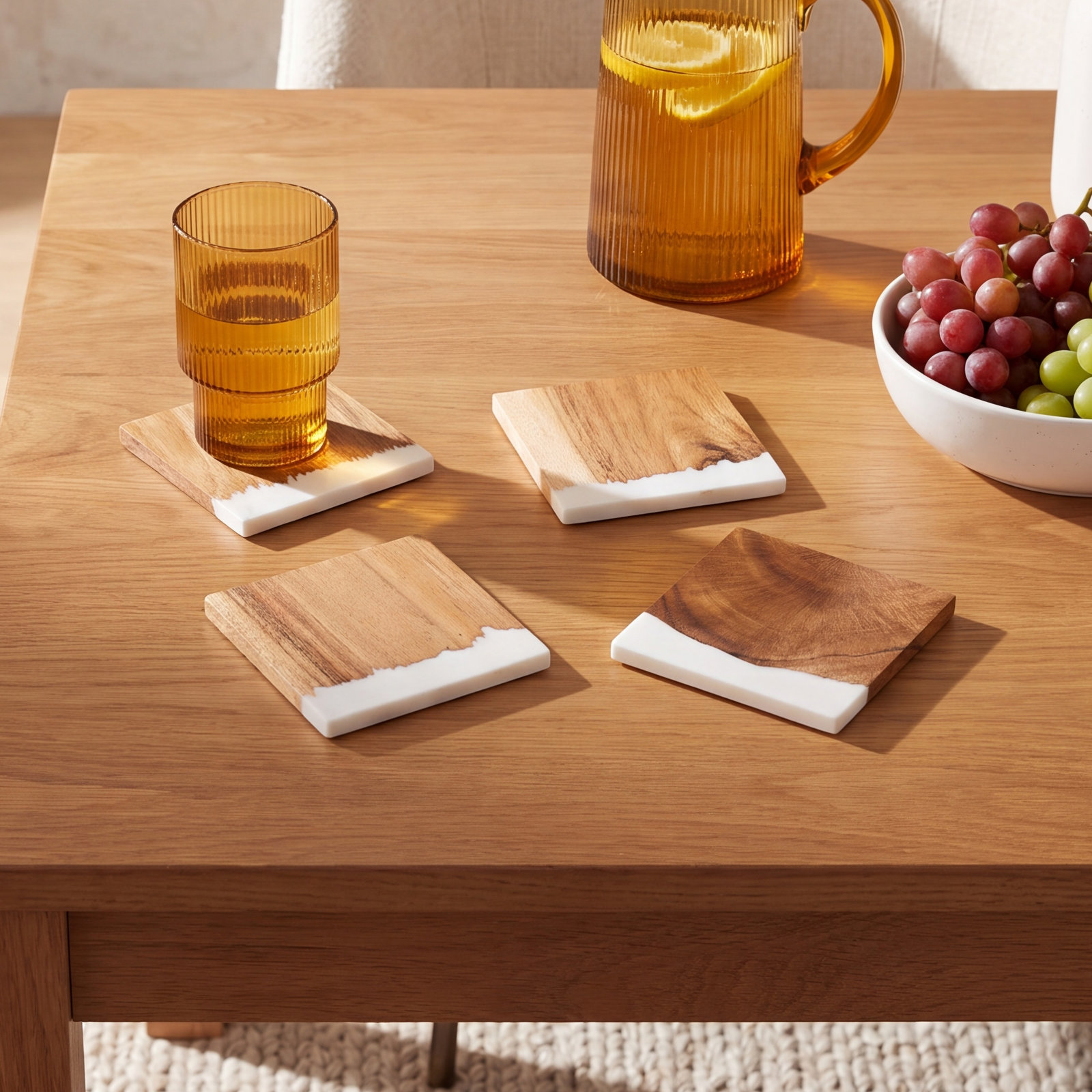 Brayson Glass Coasters with Wood and Resin