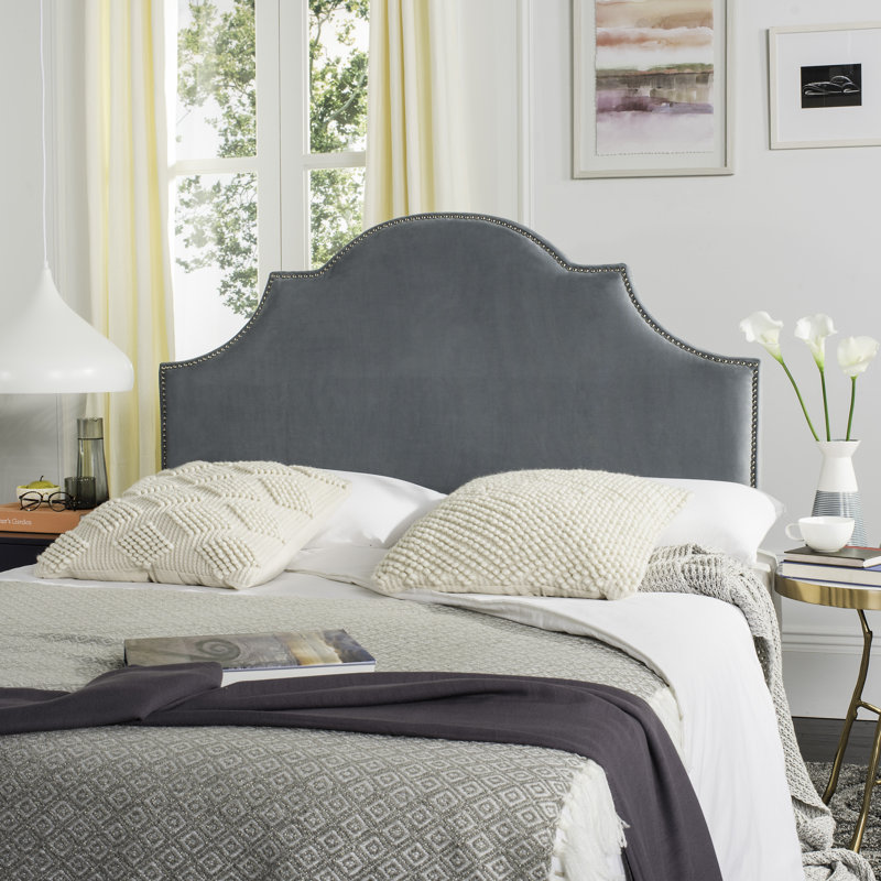Caswell Upholstered Headboard, Wedgwood Blue, Full, Cotton