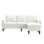 Canapé de salon moderne avec revêtement en chenille et porte-gobelet beige-118276683
