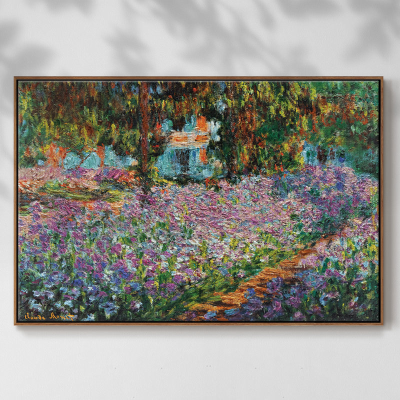Iris dans le jardin de Monet, 1900 03, H 27 po x l 41 po x P 2 po, Noyer