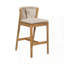 Outdoor Barstool With Beige Cushion Set Of 2