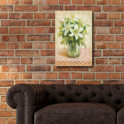  «Cottage Lilies In White» par Danhui Nai, art mural en verre acrylique
