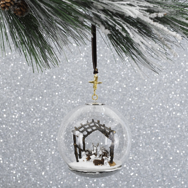 6'' Handmade Glass Animals Ball Ornament