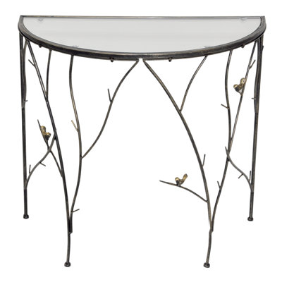 Kunal 40cm Glass Top Console Table