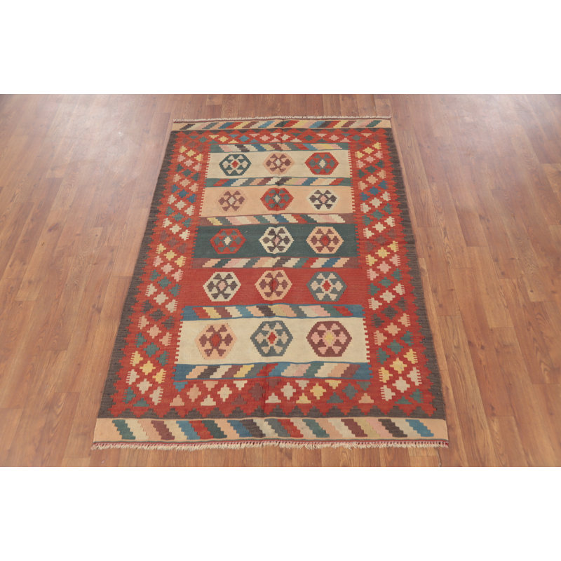 Tapis oriental kilim à teinture végétale 3 x 5