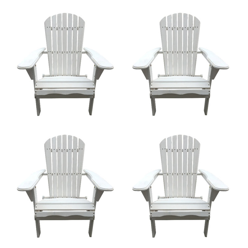 Chaise adirondack pliante en bois massif Arana, Rouge
