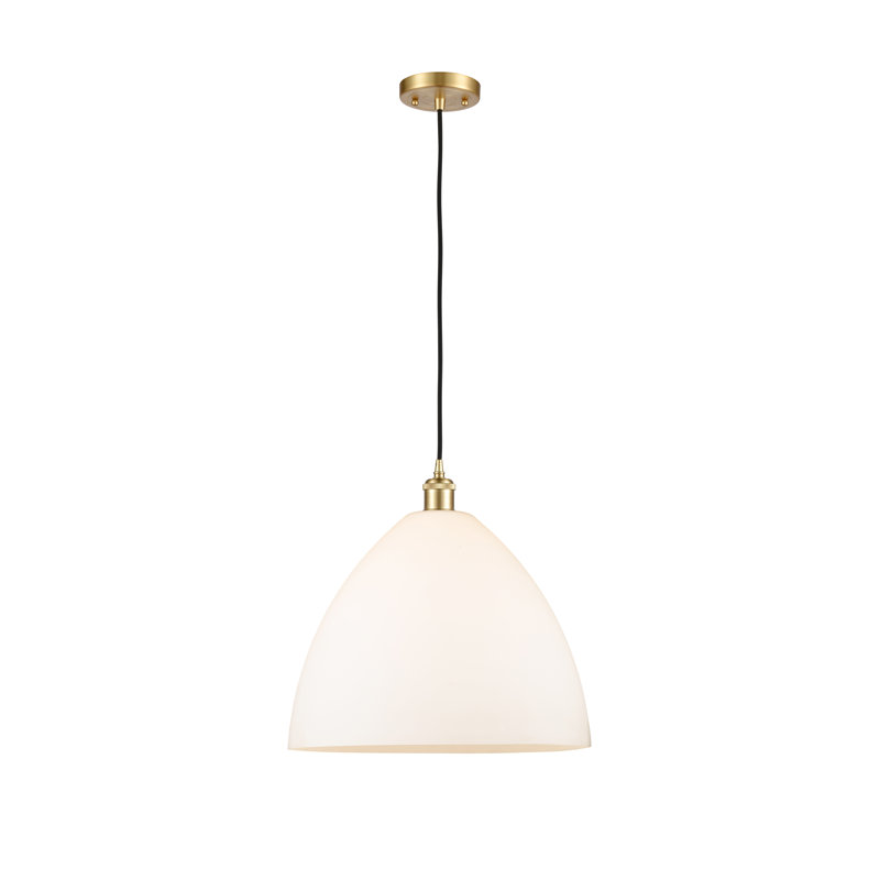 Haruka 1 - Light Single Pendant, White, 18.75" H x 16" W x 16" D, Satin Gold