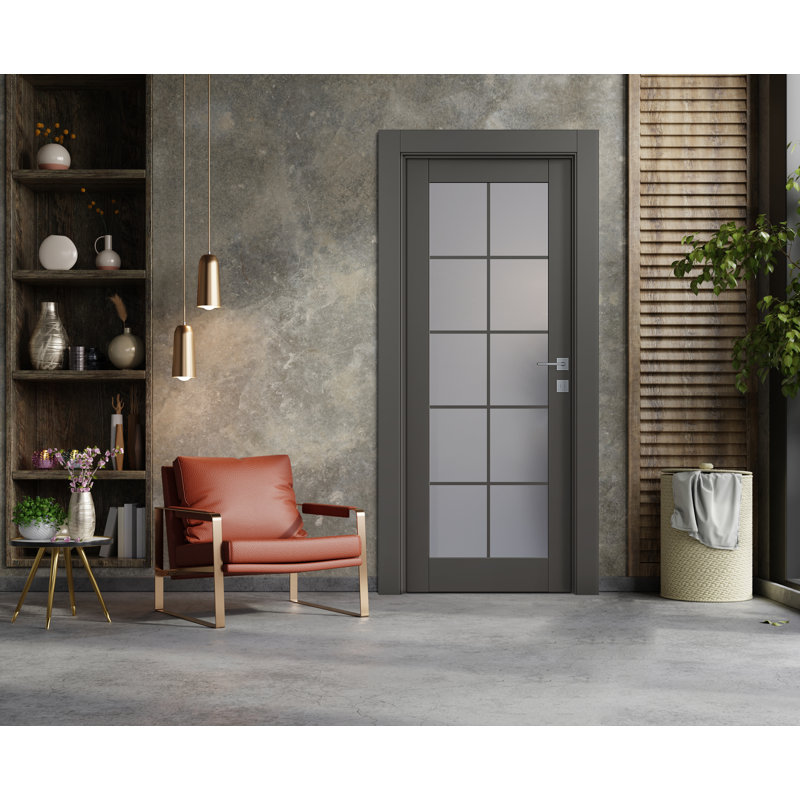 Porte pré-suspendue standard Avon 10 Lite, Noir, Droite, H 83,23 po x l 23,875 po x P 1,75 po