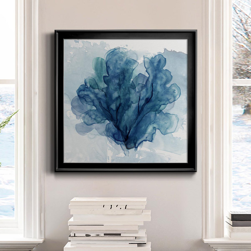Coastal Coral II - peinture sur toile encadrée, Noir, H 34,5 po x l 34,5 po x P 1,5 po
