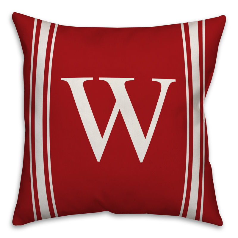 Striped Throw Pillow, W, Red