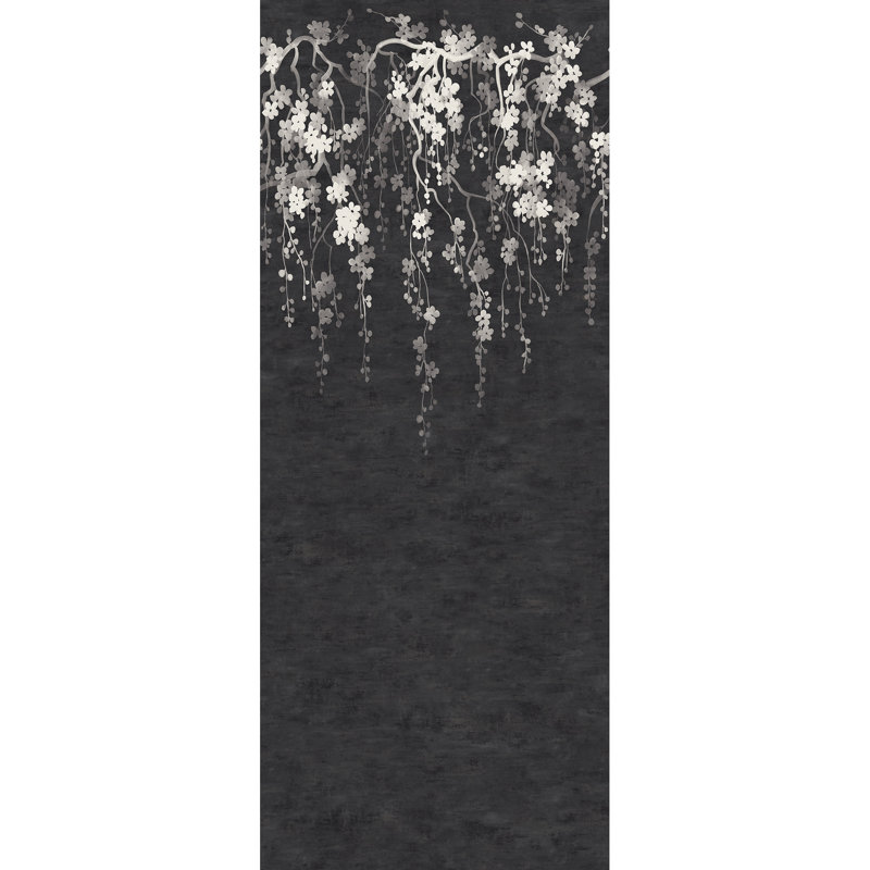 Murale fleurs de sakura, Noir, noir, noir, noir