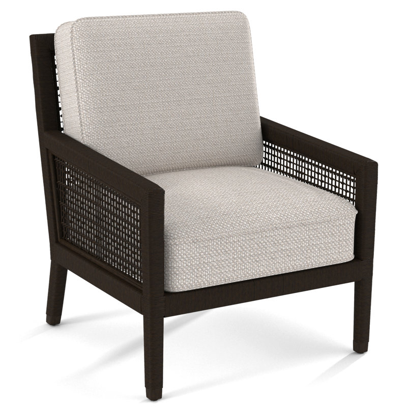 Harper 28" Wide Armchair, Java, White Textured Performance; 0865-91