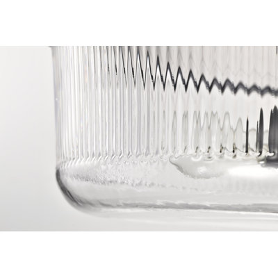 Grayson - Flush Mount - Matte Black Finish - Clear Ribbed Glass