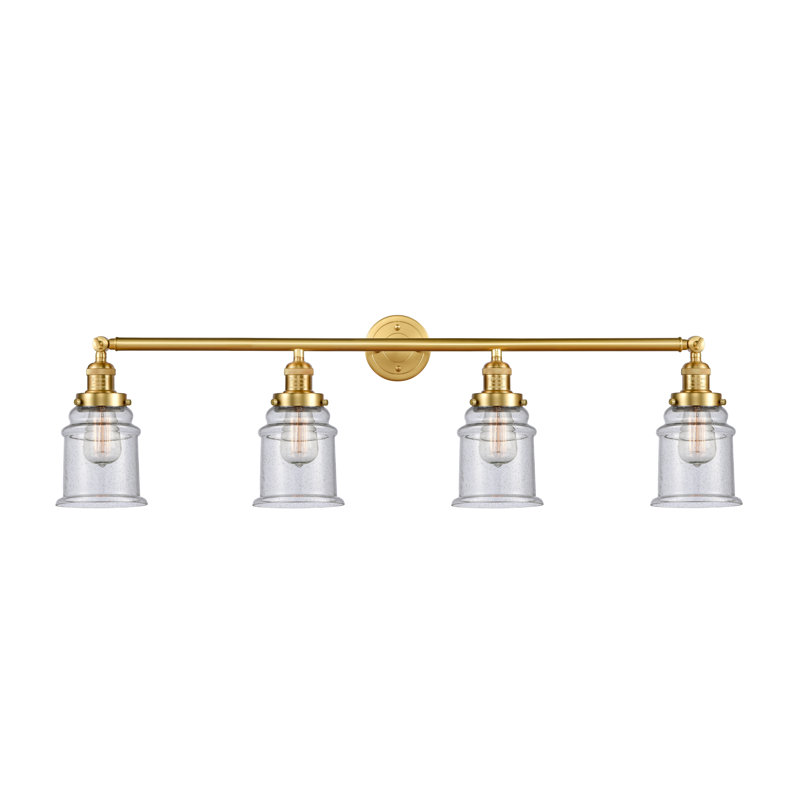 Galaviz 4 - Light Dimmable Vanity Light, Seedy, Satin Gold, 6 Watt Vinage LED Bulb
