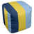 Bleu marine / jaune / bleu clair