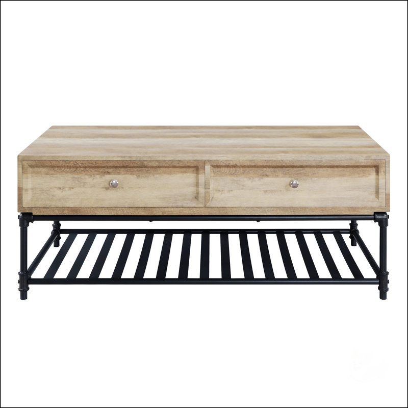 Table basse en chêne et gris sable