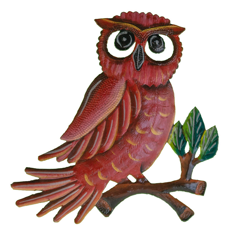 Hibou rouge peint Anurima