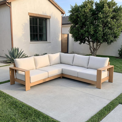  Acanva Ciela L-Shaped Aluminum Outdoor Patio Sofa