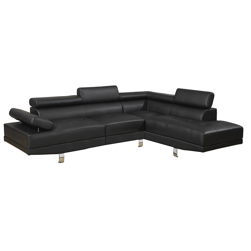 Canapé modulaire en similicuir noir