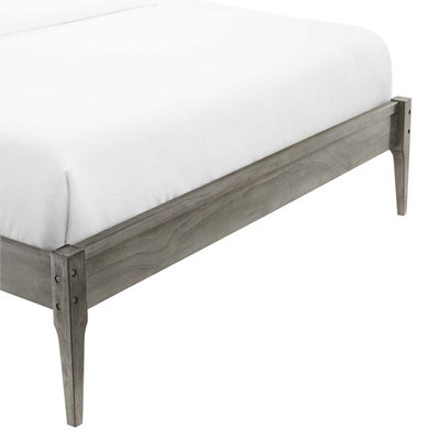 Modway June Wood Platform Bed Frame In Gray