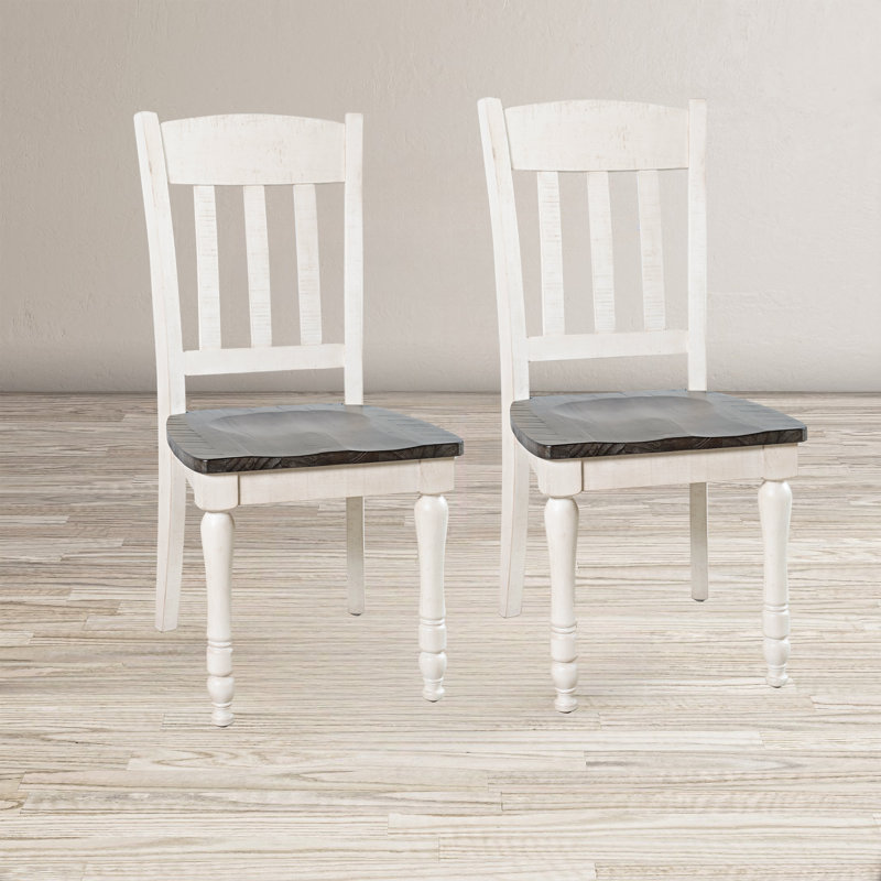 Karley 18'' H Solid Wood Side Chair, Vintage White