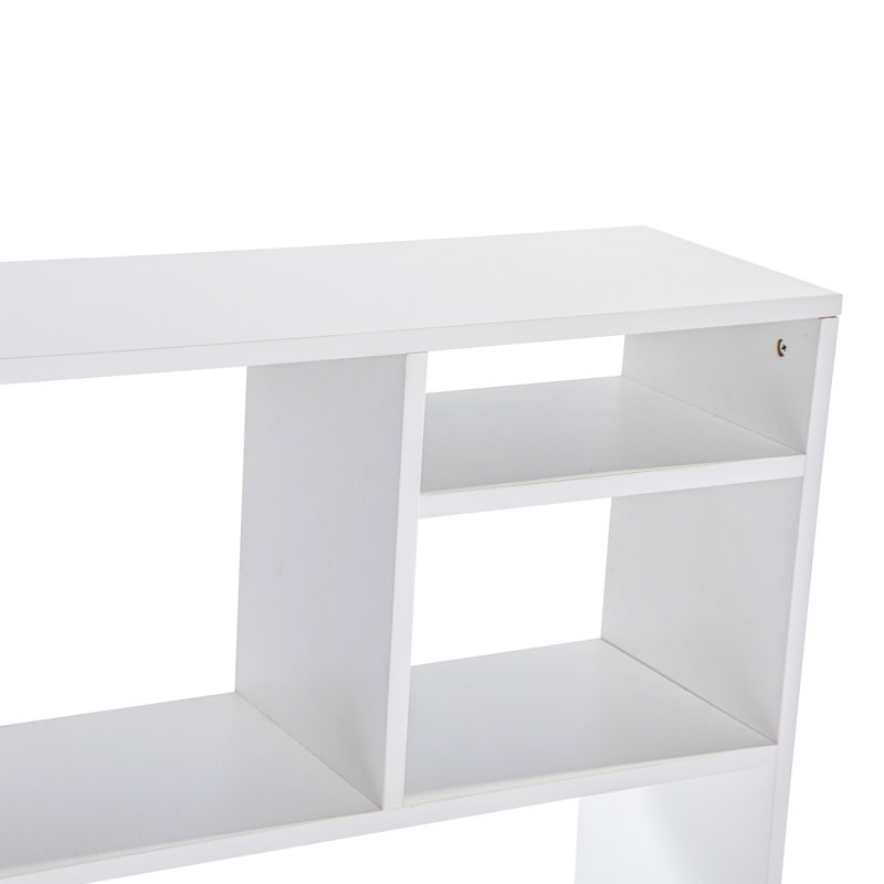 Nahliyah Space-Saving Desktop Bookshelf Storage Organizer with Assorted Cubbies, White