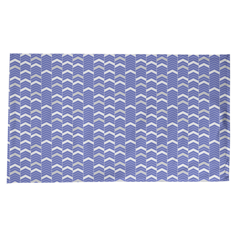 Nappe à chevrons à traits Stephenie, Bleu / Gris