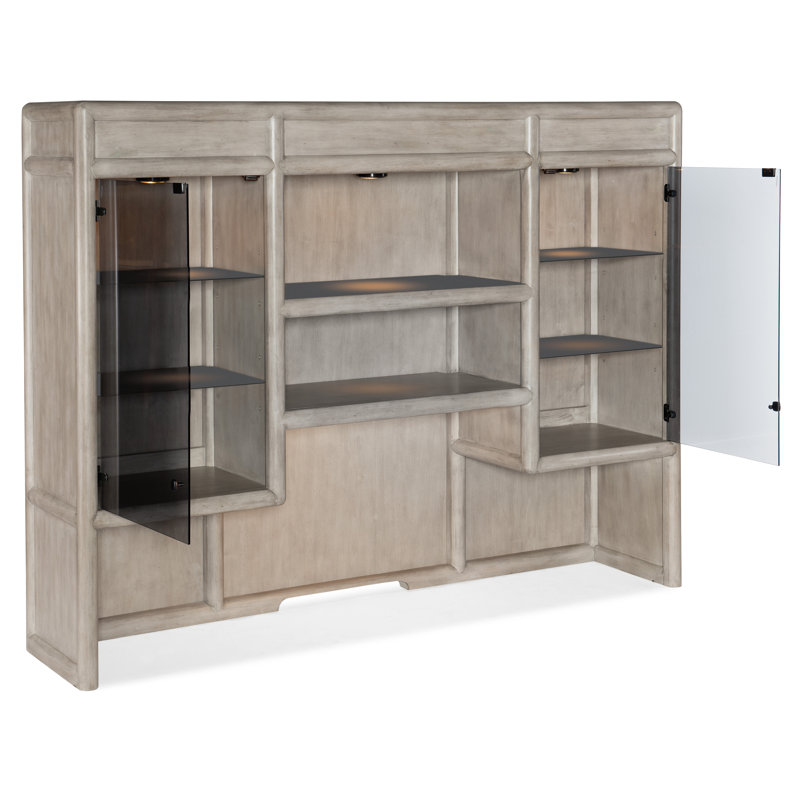 Gray Mink Lighted China Cabinet with Smoked Glass Doors