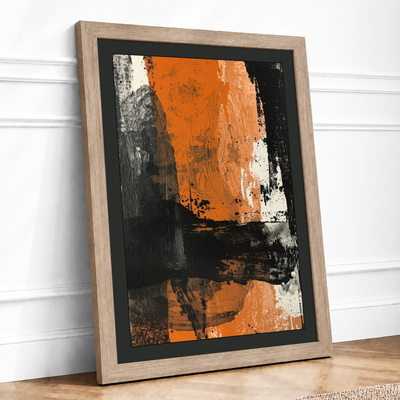 Gestural Forms Abstract - Framed Print, Oak, A3 - 42.0 x 29.7 cm