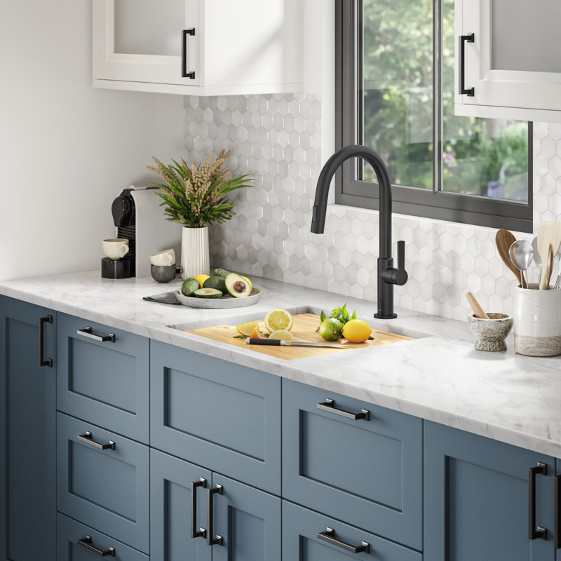 KRAUS Kore™ Undermount Workstation 16 Gauge Black Stainless Steel Single Bowl Kitchen Sink in PVD Gunmetal Finish