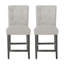 Ensemble de 2 tabourets de comptoir capitonnés contemporains en tissu, gris clair-2137270635-2137270633