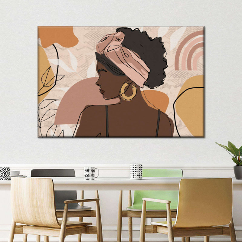 Boho, fille africaine sur toile, H 8 po x l 12 po x P 1 po
