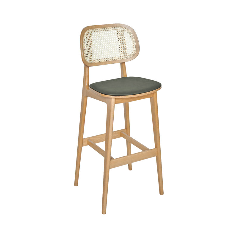 Tabouret 30 "Emma Cane, Brun clair, Fossile