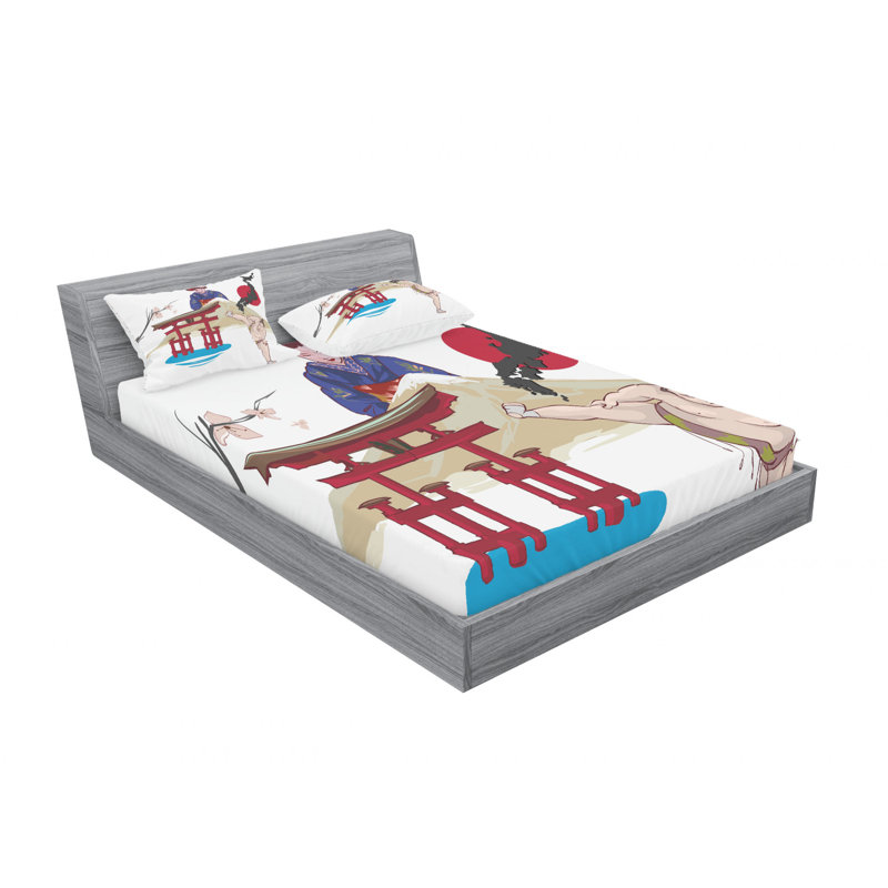 Ensemble de draps japonais, Ensemble de drap pour grand lit avec drap-housse