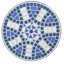Table d'appoint d'extérieur exquise avec carrelage: carreaux de mosaïque en fer bleu et blanc