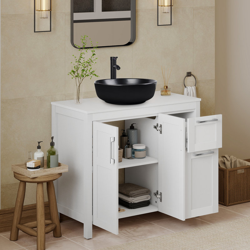 Ensemble de meuble-lavabo simple 36 po avec lavabo 36 po, Blanc