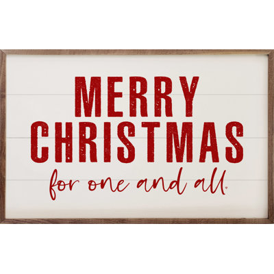 Merry Christmas For One And All White