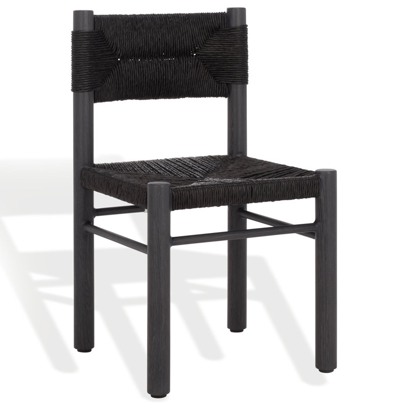 Romona Rattan Weaving Outdoor Dining Chair, Black