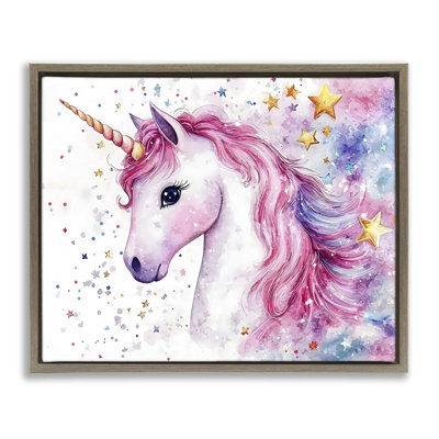 Pink Mane Unicorn with Stars Floating Frame, design by Creative Studio