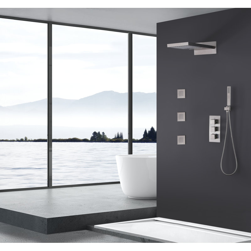All-In-One Kit with Rough in-Valve, Brushed Nickel