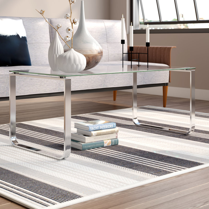 Crewe Sled Coffee Table, Silver