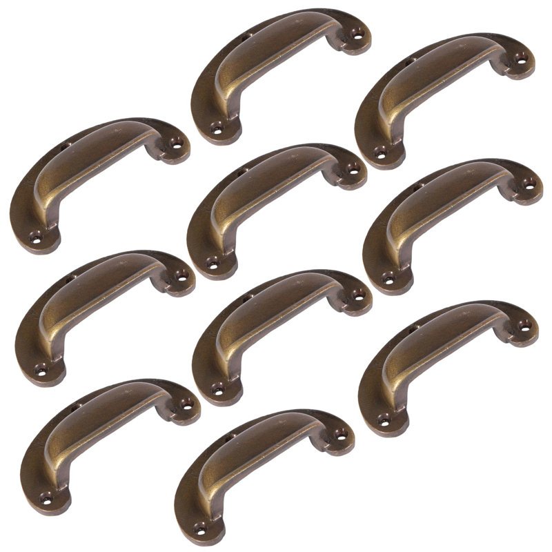 Hammer & Tongs - Wide Lipped Cabinet Cup Handle - W95mm x H40mm - Brass