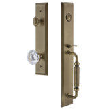 Fifth Avenue Handleset with Single Cylinder Deadbolt and Fontainebleau Door Knob and Rosette