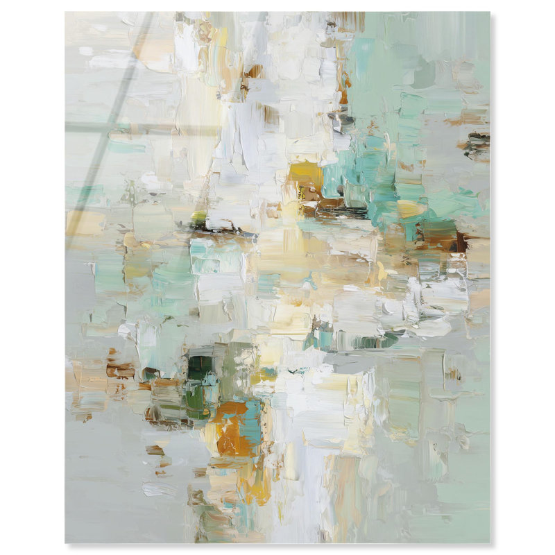 Décoration murale verte à imprimé acrylique Pale Horizon par Art Remedy, prête à être suspendue, 36 x 45, H 45 po x l 36 po