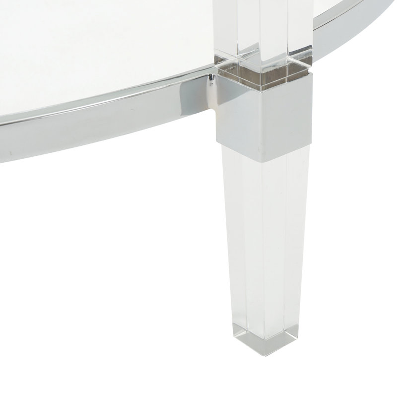 Table basse moderne en verre transparent avec matériaux en acrylique et en fer Chic translucide A