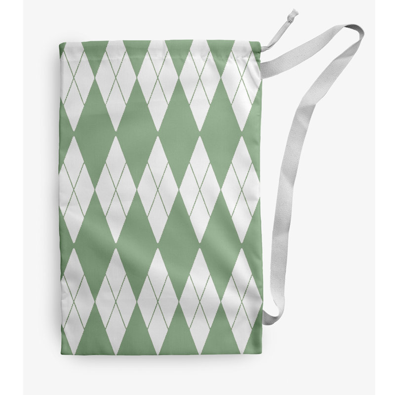 Sac à linge géométrique, Petit (H 29 po x l 18 po), Vert
