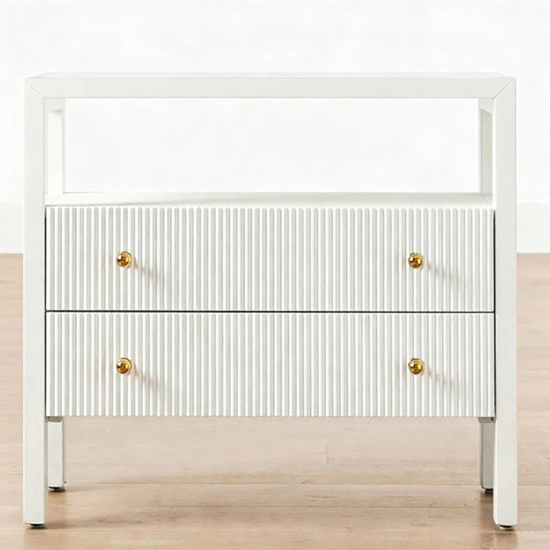 Commode moderne minimaliste en bois massif, Blanc